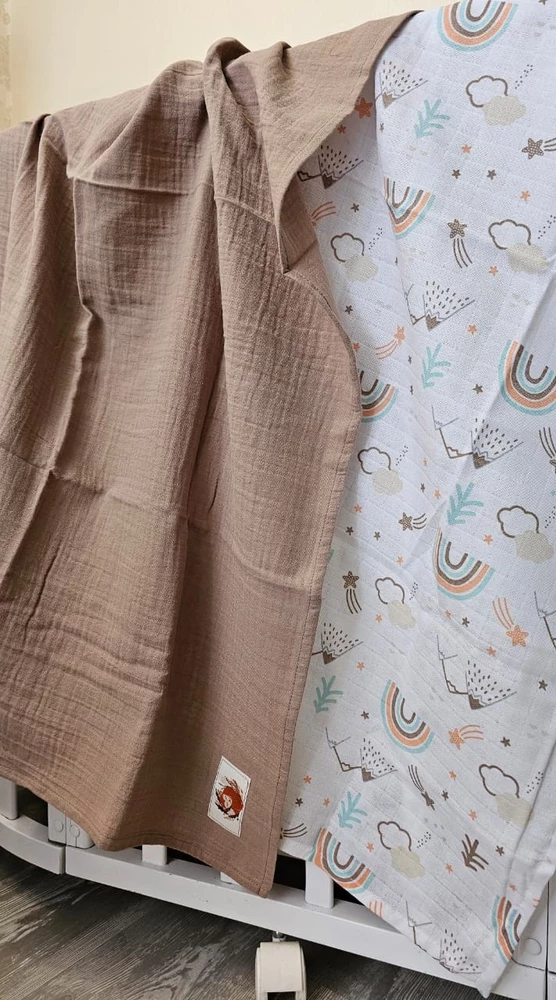 Отличные пеленки!!! Оптимальный размер. Качество супер. Натуральный хлопок, дышащий. В подарок ещё носочки положили. На лето в коляску самое оно. 
Спасибо большое продавцу!!!