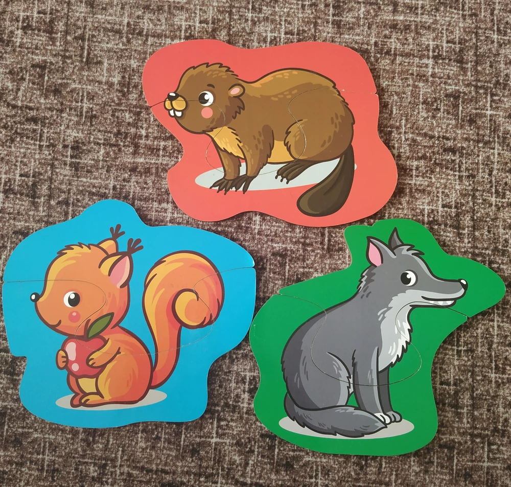 Отличные деревянные пазлы, яркие и крупные