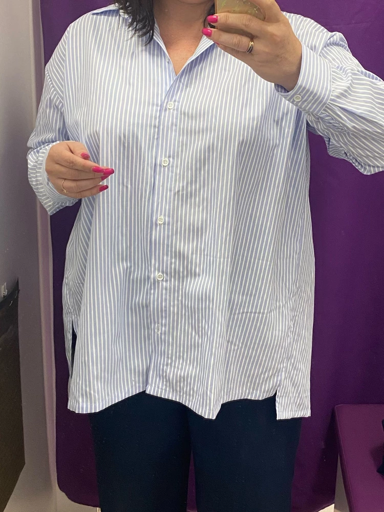 Качество ткани и пошива отличные! Размеру соответствует, хороший оверсайз.  Складки на спине интересные, такая изюминка. Перезакажу на размер меньше, очень понравилась ткань и исполнение. В целом рекомендую