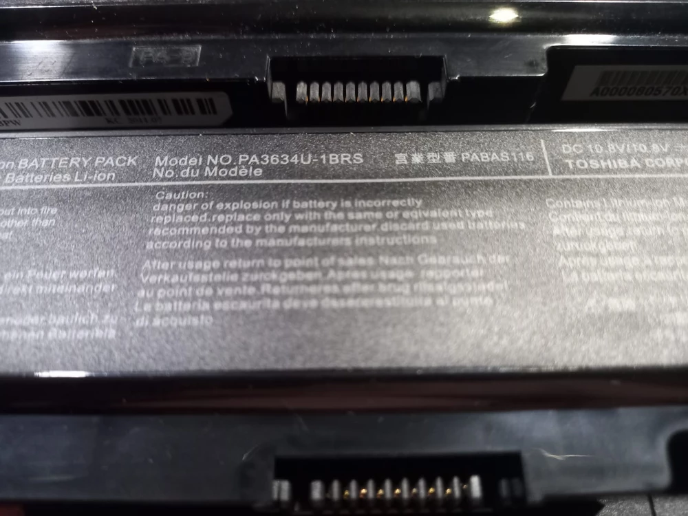 Расстроен, заказывал Toshiba PA3817U-1BRS, пришел Toshiba PA3634U-1BRS, в ноутбук TOSHIBA Satellite L735 не подошел, не вставляется до конца, соответственно не работает