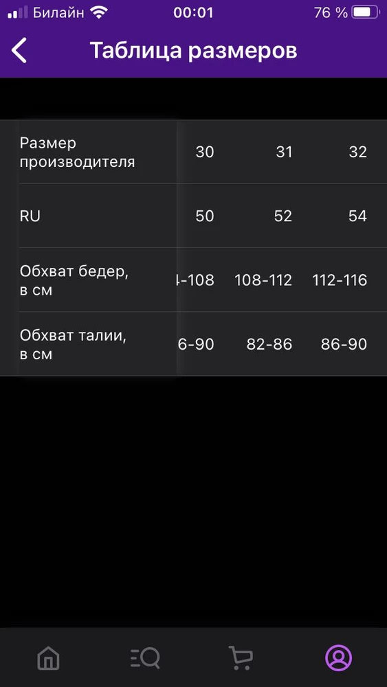 Несоответствие размера заявленным в размерной сетке. 31 должен соответствовать 52, талия по сетке 82-86, в реальности же 67-69. И при этом покупатель еще должен заплатить за возврат!