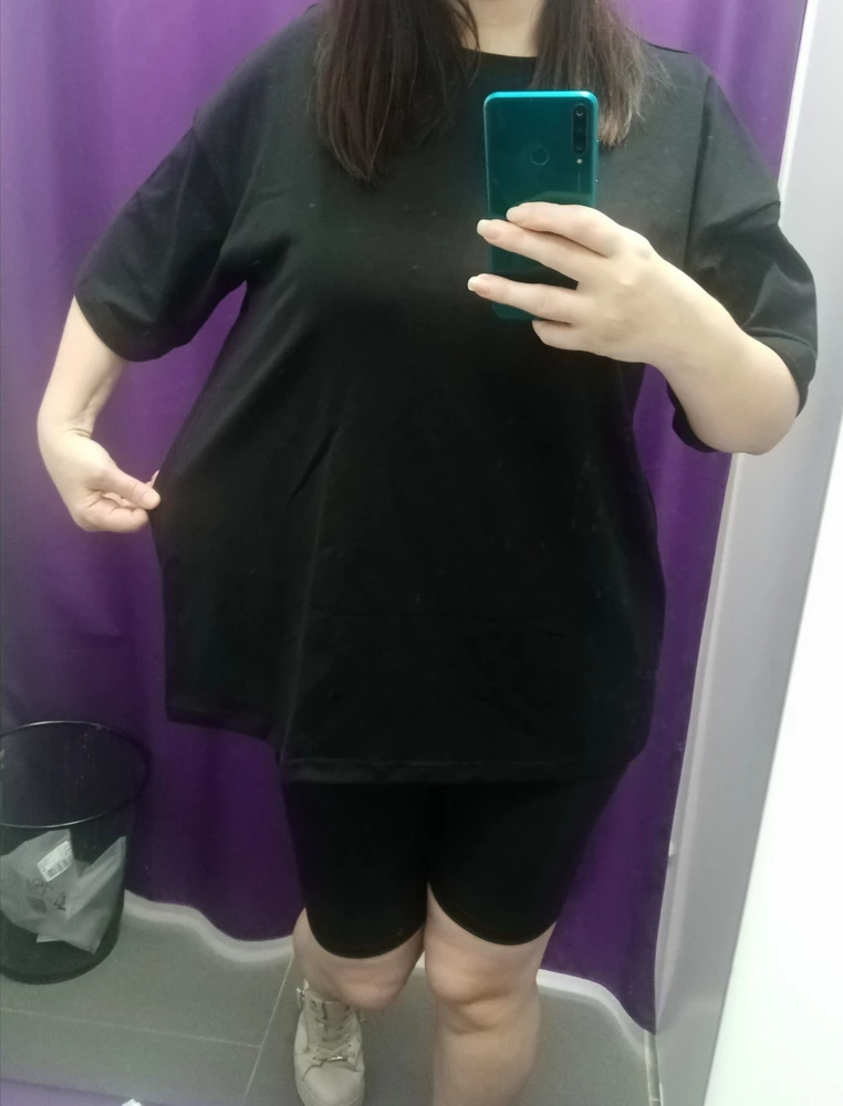 На ОГ 104 заказала 50-52. Замечательно села. Хороший оверсайз, ткань приятная. Сшито аккуратно. Буду заказывать ещё. Спасибо!