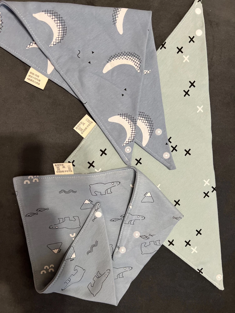 Отличные слюнявчики, очень мягкие. Есть две кнопки-застежки. Рекомендую!