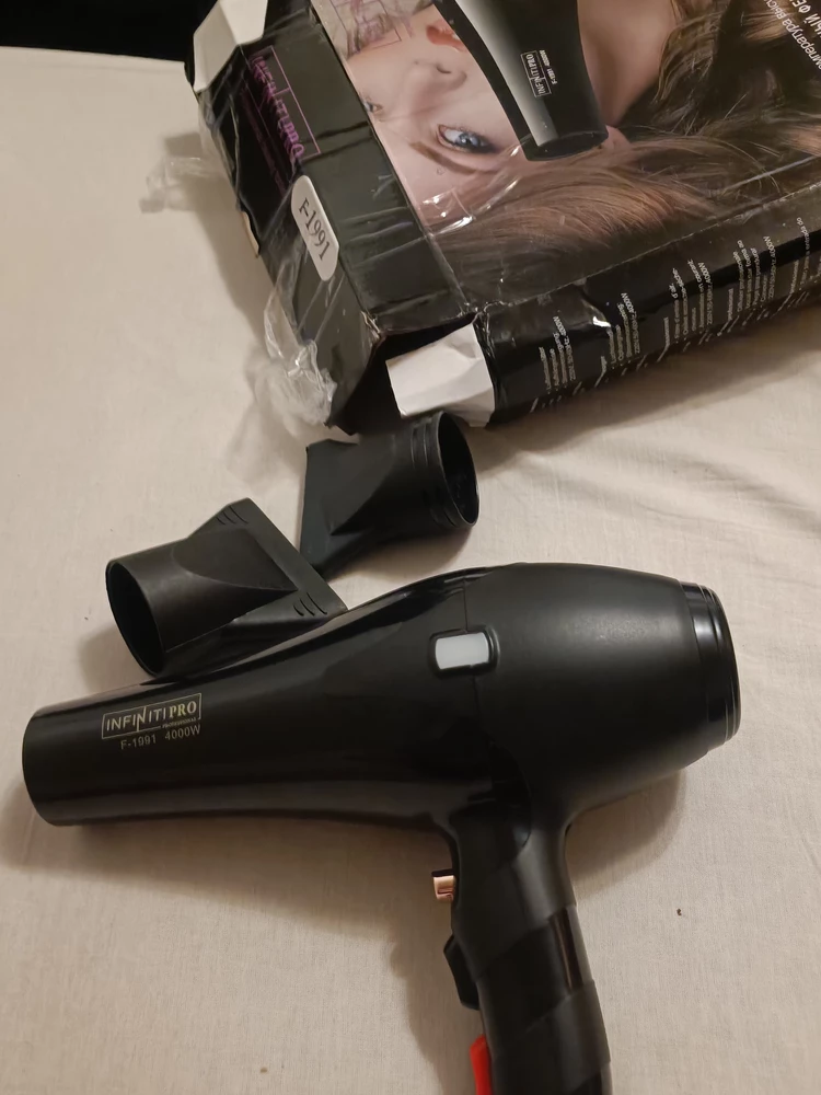 Фен не работает,про коробку вовсе не говорю