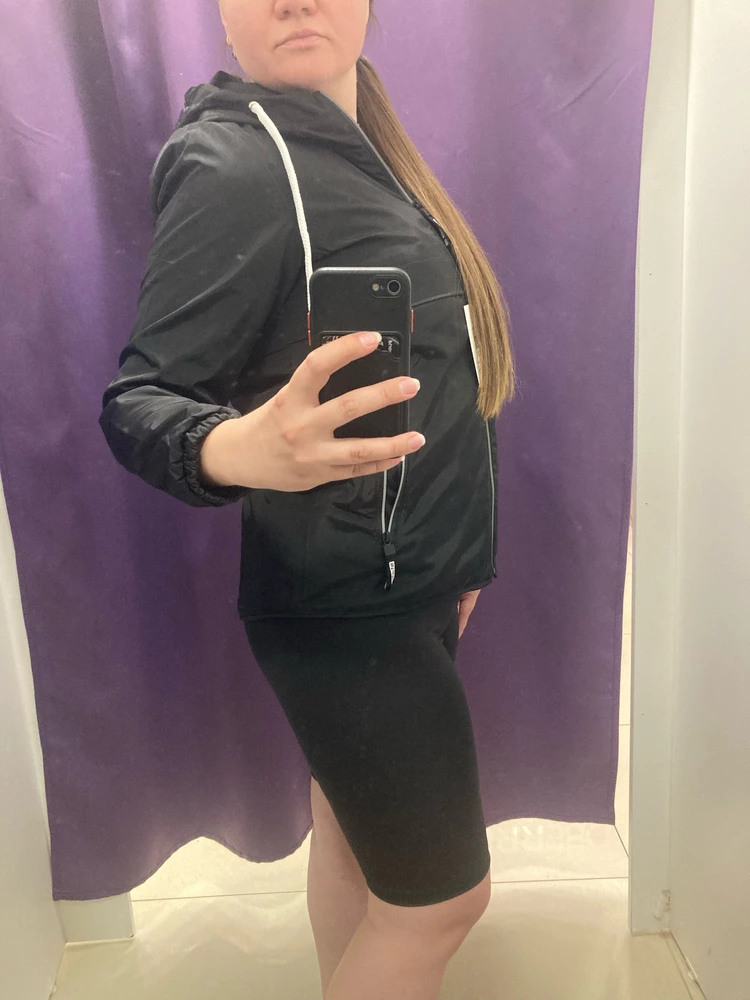 Отличная легкая ветровка, я очень довольна, стильная и практичная!