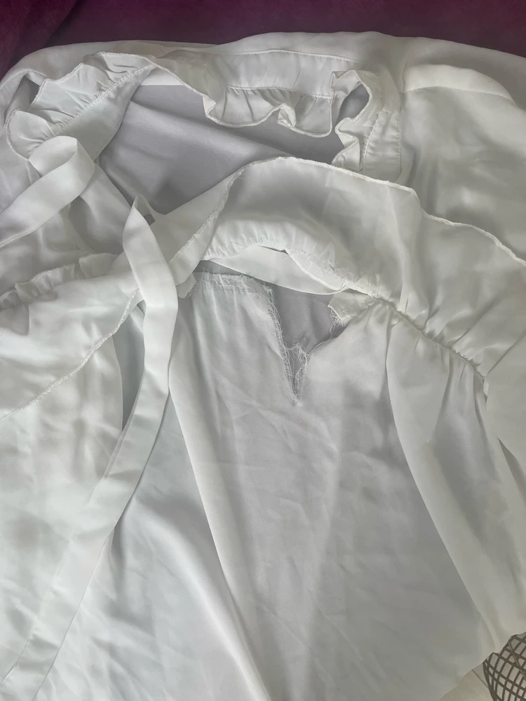 Это ужас! Никогда не получала покупки в таком состоянии! Привезли грязное, рваное и вонючее платье! Однозначно возврат! Магазин в ч/с!